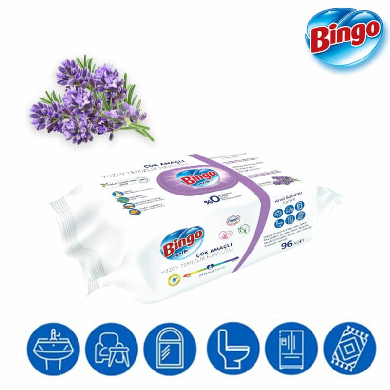 Bingo praktische Oberflächenreinigungstücher - Lila