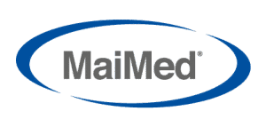 MaiMed Logo, Medizinprodukte, Hygiene verschiedenen Farben und Materialien.