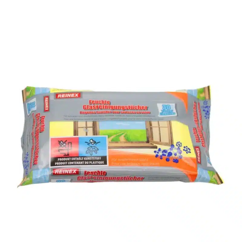 REINEX Feuchte Glasreinigungstücher – 30 Stück