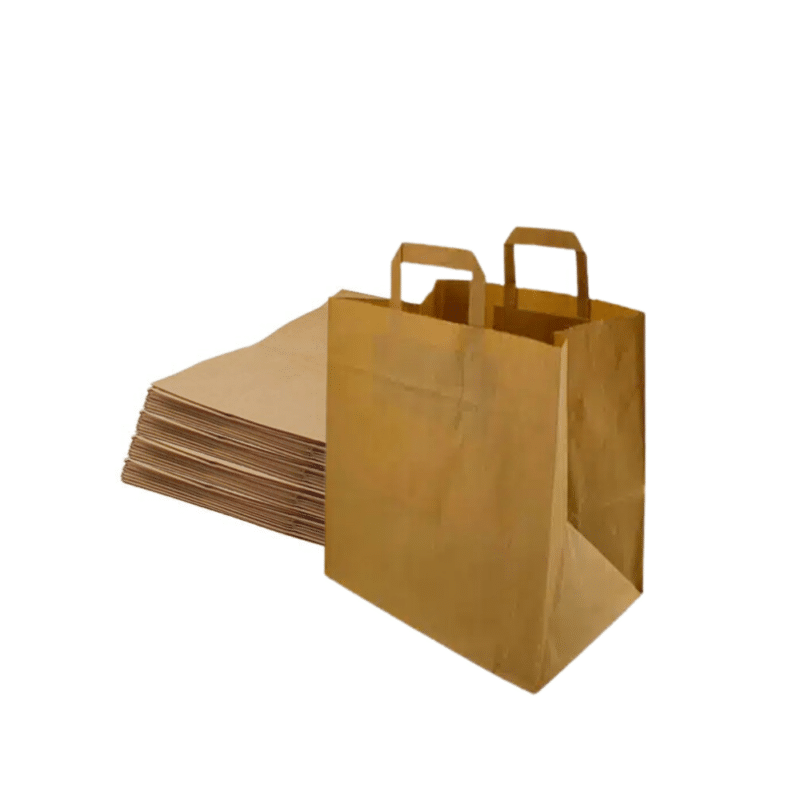 Papiertragetasche 32+16x27 cm Braun