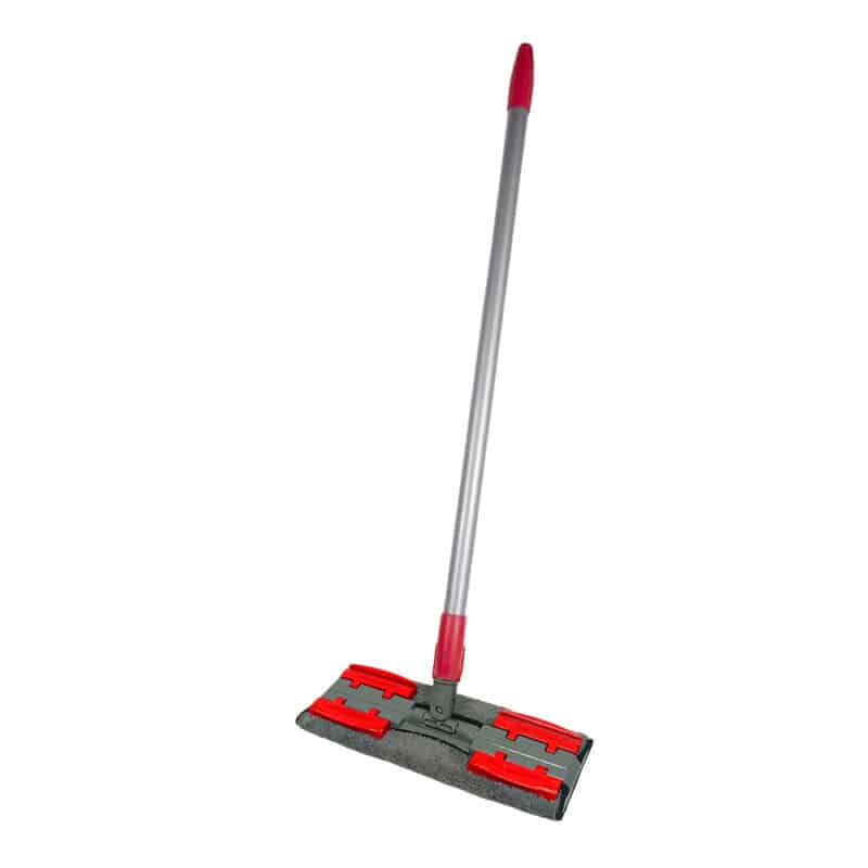 Bodenwischerset mit Teleskopstiel und Mikrofaser - Rot