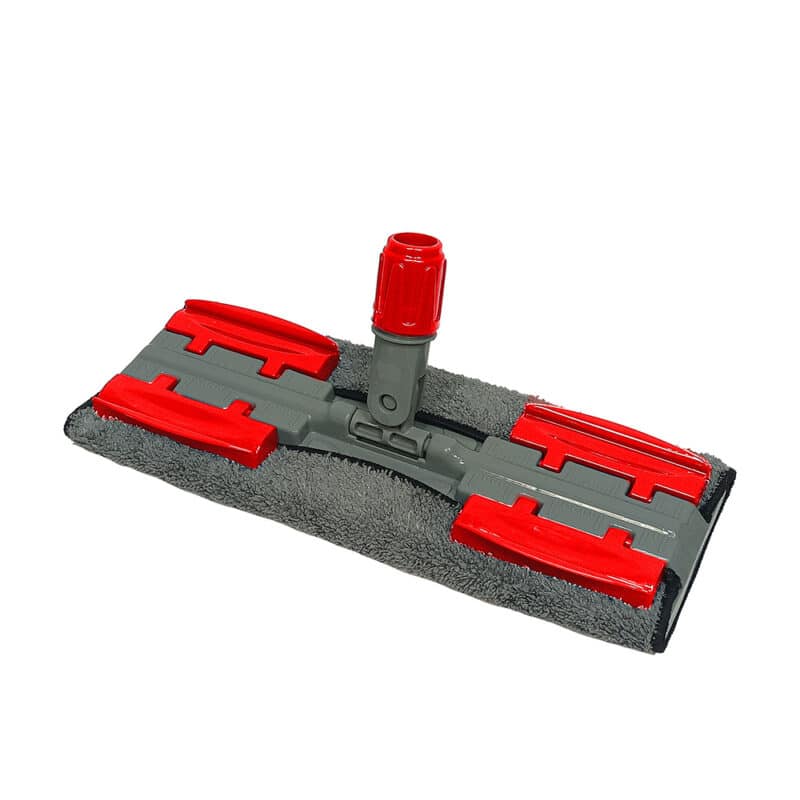 Bodenwischerset mit Teleskopstiel und Mikrofaser - Rot