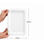Einweg-Pappteller eckig – 17 × 23 cm