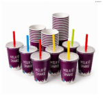 Milchshake-Becher 300 ml aus Pappe 50 Stück für Gastronomie Catering und Take-away