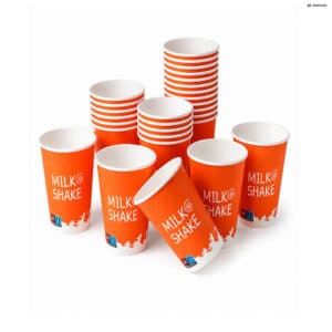 Milchshakebecher 500 ml aus Pappe 50 Stück für Milchshakes Gastronomie und Catering