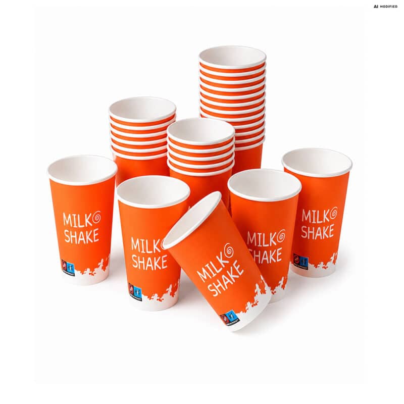 Milchshakebecher 500 ml aus Pappe 50 Stück für Milchshakes Gastronomie und Catering