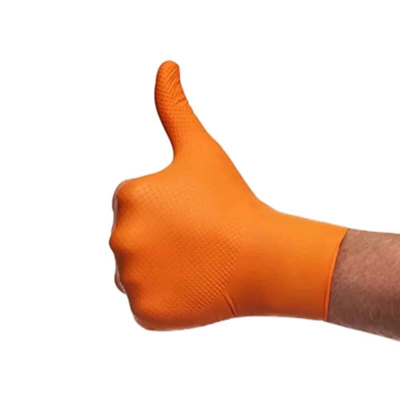 MERCATOR gogrip Nitril Handschuhe in Orange mit diamantstrukturierter Oberfläche