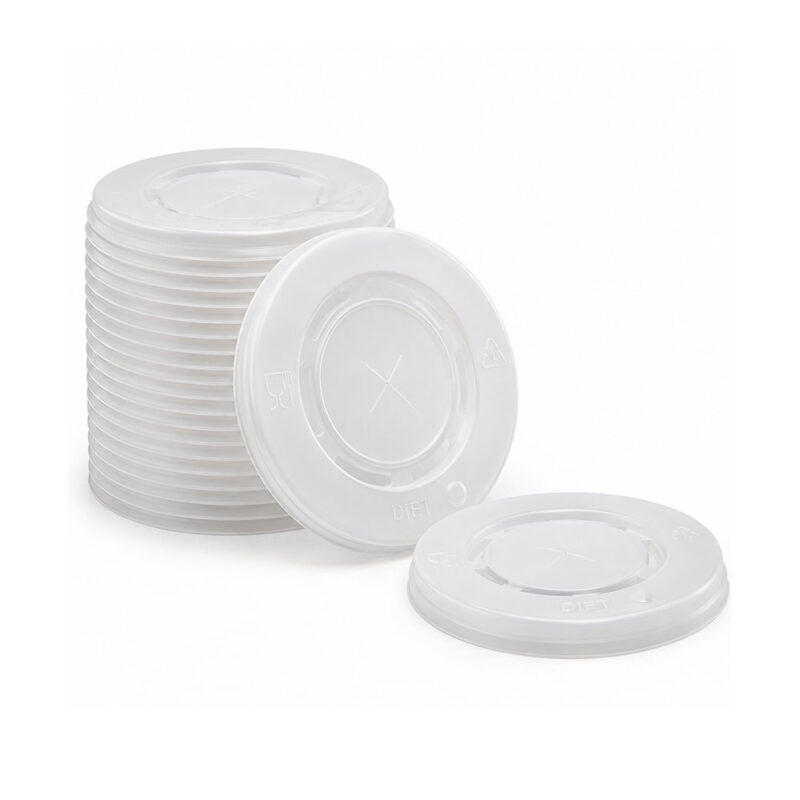 Weiße-Deckel-für-Milchshakebecher-Ø-9-cm-mit-Kreuzschlitz-100-Stück Weiße Deckel für Milchshakebecher Ø 9 cm mit Kreuzschlitz 100 Stück
