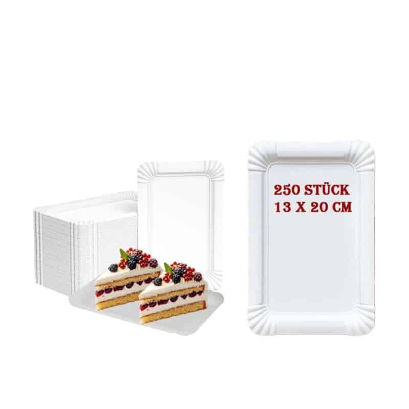 Einweg-Pappteller aus Papier – 13 × 20 cm (250 Stück)