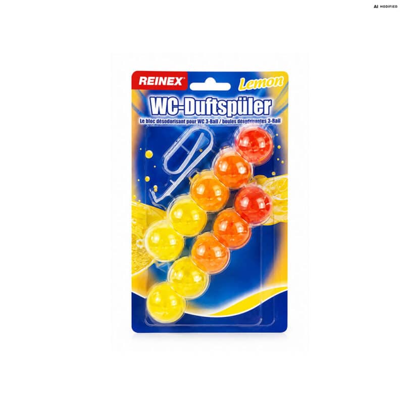 REINEX WC-Duftspüler 5-Ball Lemon 2 × 35 g WC-Einhänger