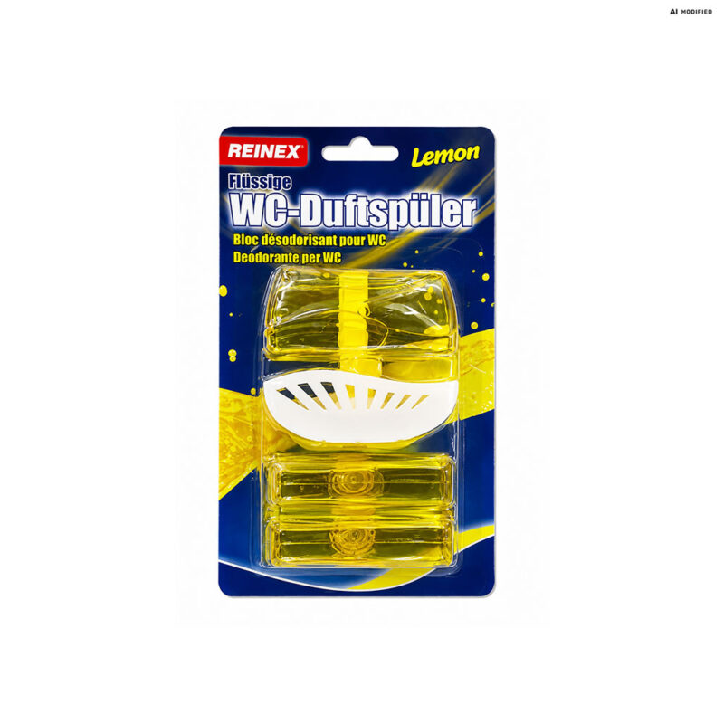 REINEX-WC-Duftspüler-Lemon-3-x-55-ml-mit-Körbchen-flüssiger-WC-Einhänger REINEX WC-Duftspüler Lemon 3 x 55 ml mit Körbchen flüssiger WC-Einhänger