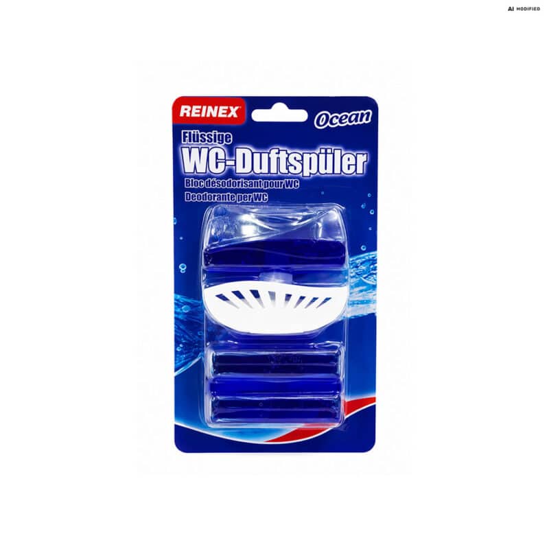 REINEX WC-Duftspüler Ocean 3 x 55 ml mit Körbchen flüssiger WC-Einhänger