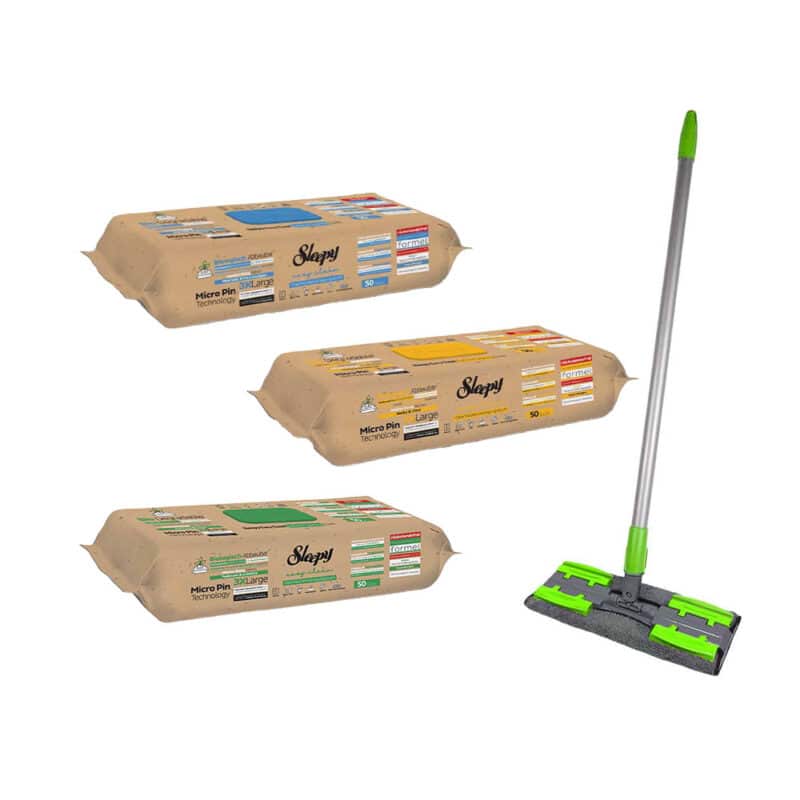Sleepy Easy Clean Bio Reinigungstücher und Bodenwischer Set mit Mikrofaserbezug
