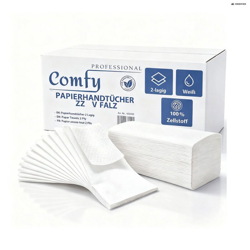 Comfy Falthandtücher ZZ-/V-Falz 2-lagig Weiß