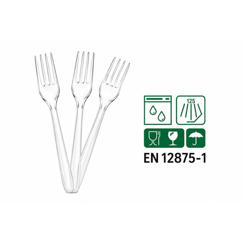 Mehrweg Gabel Transparent 17,5 cm 100 Stück