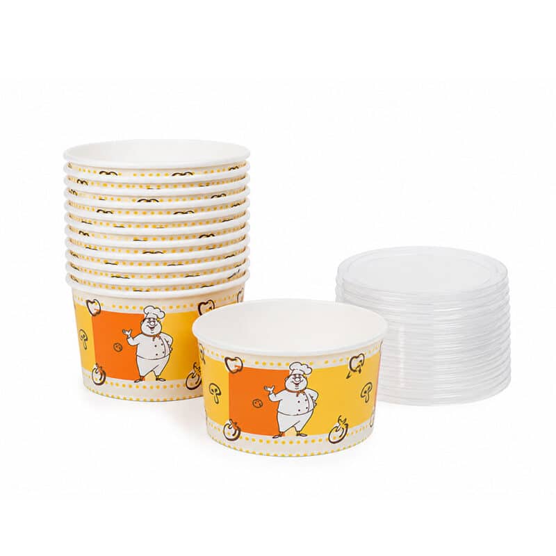 Suppenbecher aus Pappe 16oz mit Deckel