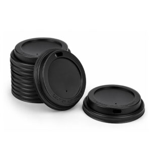 Kaffeebecher Deckel Schwarz 80 mm mit Trinköffnung für Coffee to Go Becher – 50 Stück