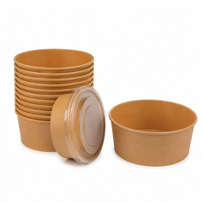 Salatschale-mit-Deckel-750-ml-aus-Kraftpapier-mit-frischem-Salat Salatschale mit Deckel 750 ml