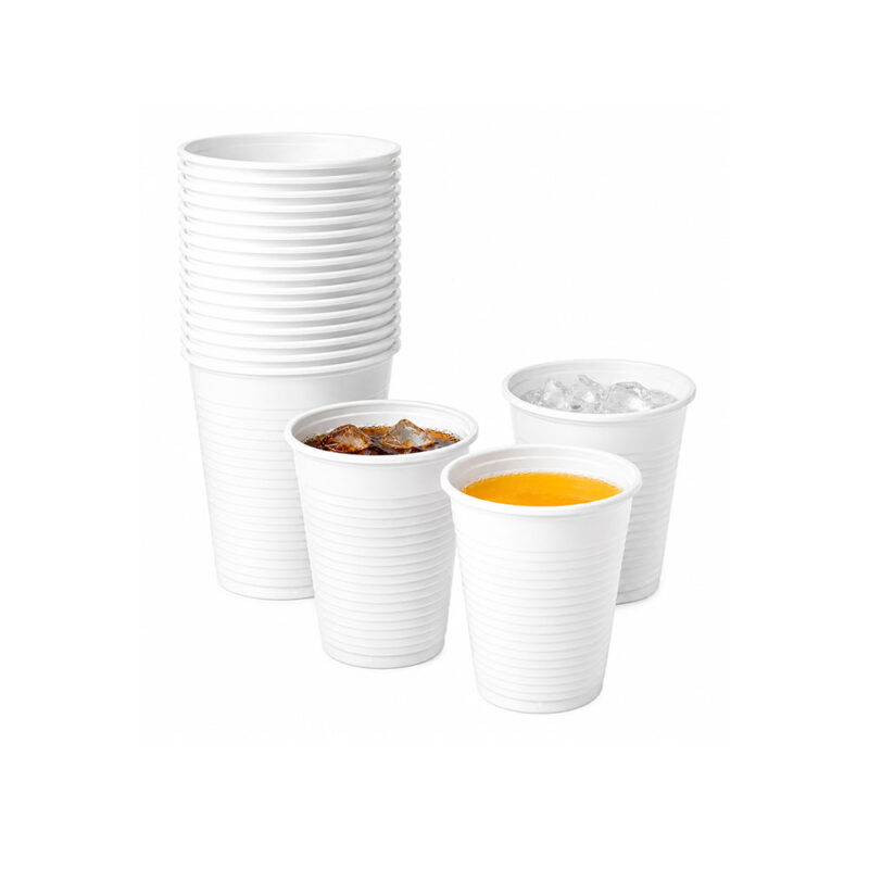 Trinkbecher-Weiß-100-Stück3 Trinkbecher Weiß 200 ml 100 Stück
