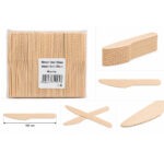 Holzmesser 165 mm 100 Stück Einweg-Holzbesteck in Naturfarbe