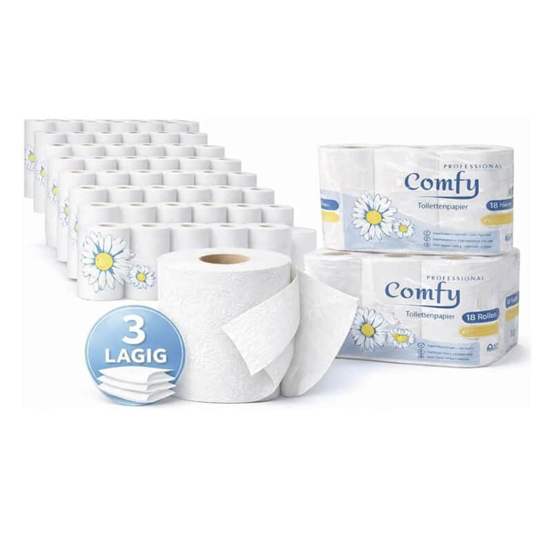 Toilettenpapier 3-lagig 8 Rollen mit 150 Blatt pro Rolle
