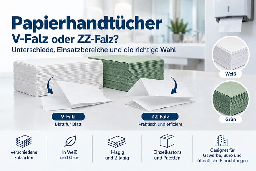 V-Falz und ZZ-Falz Papierhandtücher – Unterschiede und Auswahl