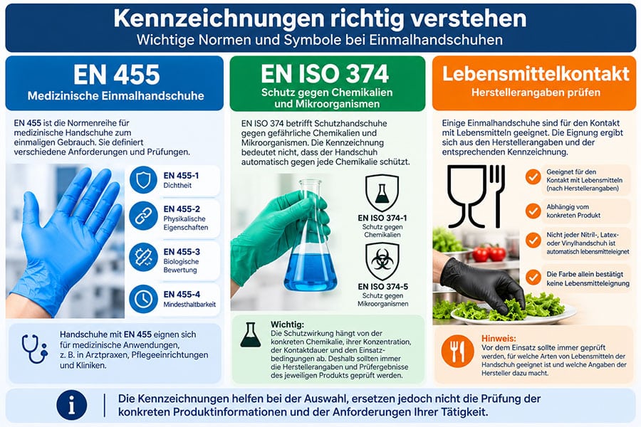 Handschuhe Kennzeichnungen