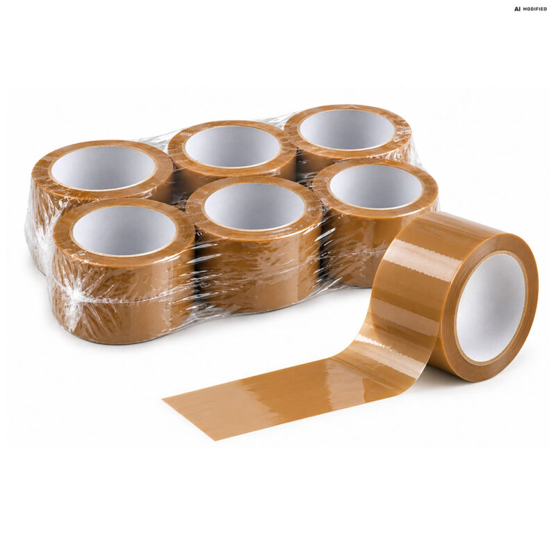 PP-Klebeband-Braun-6-Rollen PP Klebeband Braun 6 Rollen 50 mm x 66 m